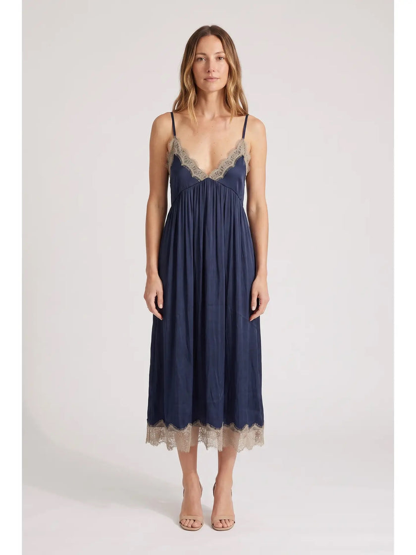 Vicki Lace Trim Midi Dress
