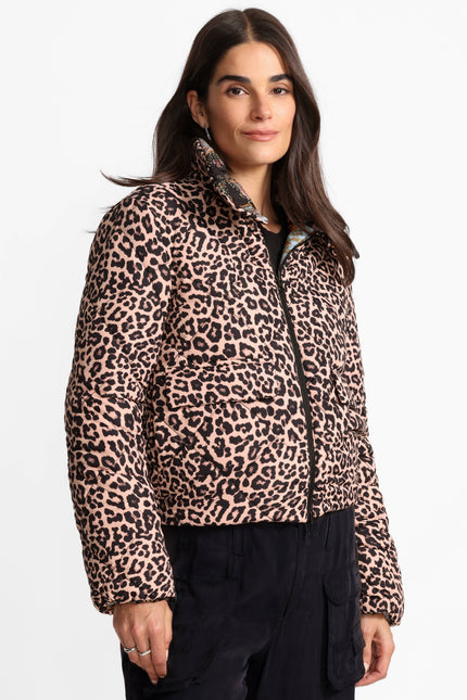 DIAMOND QUILTED CROPPED PUFFER (Reversible) side 2 front