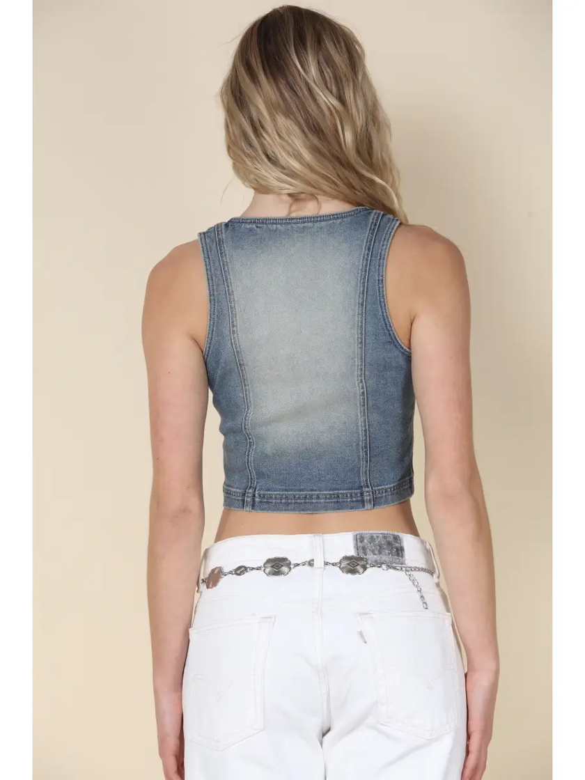  Denim Vintage Vest back