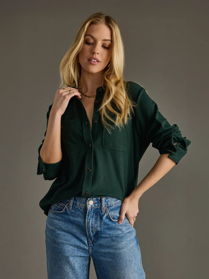 Hunter Green Super Soft Button Up