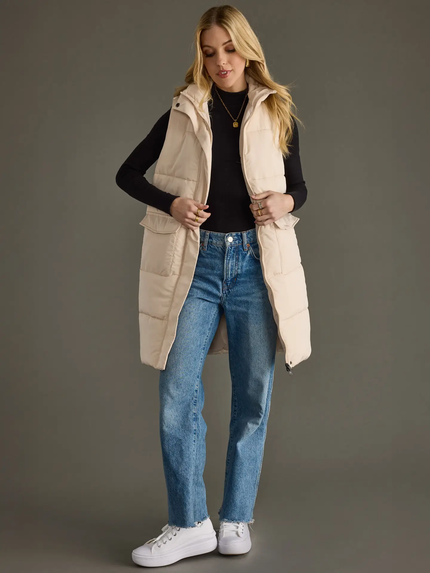 Cream Long Vest