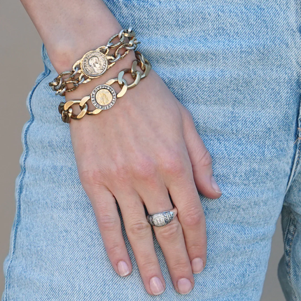 Gold Hestia ID Chain Bracelet | 7.25