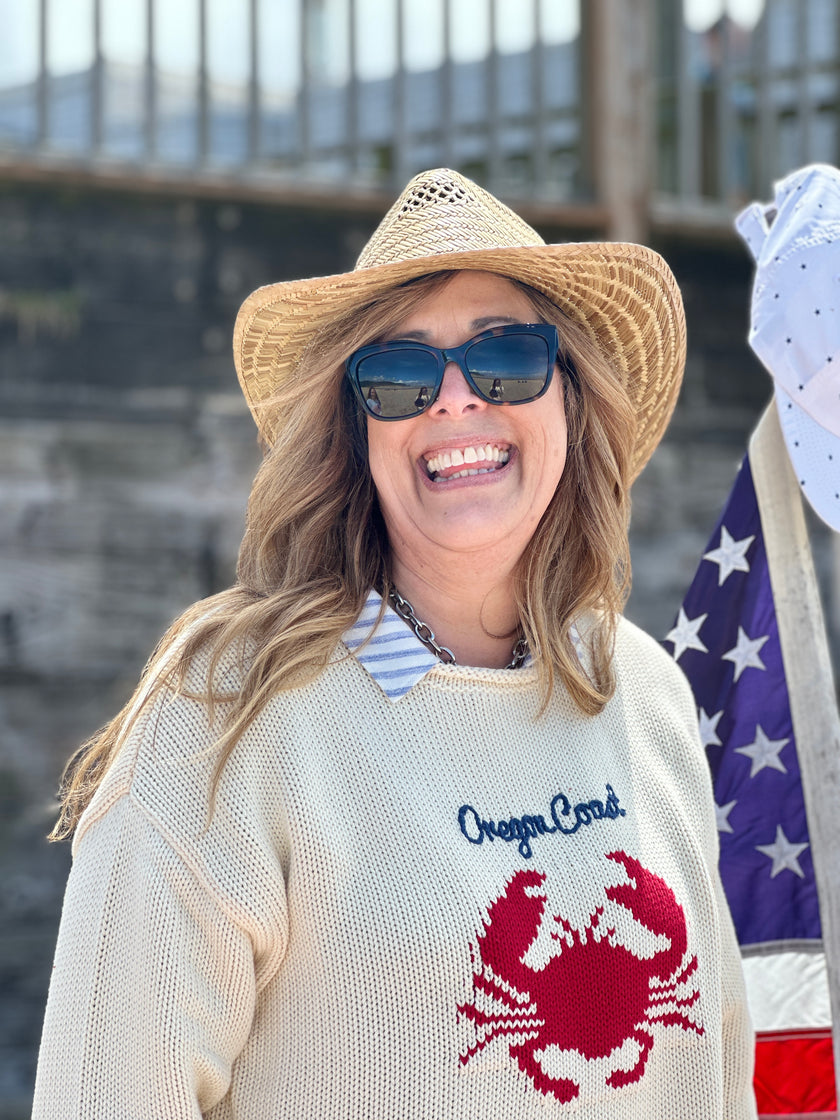 Chunky Roll Neck Red Crab Sweater Fun Times!