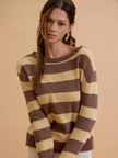 Angora Blend Relaxed Fit Wide Striped Sweater