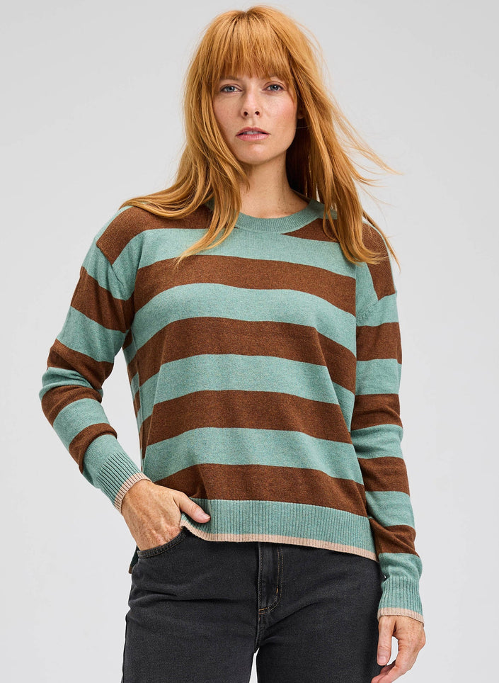 Womens Wide Stripe Sweater