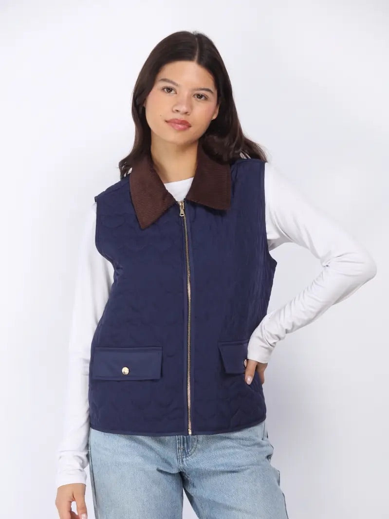 Hallie Heart Quilted Crop Vest