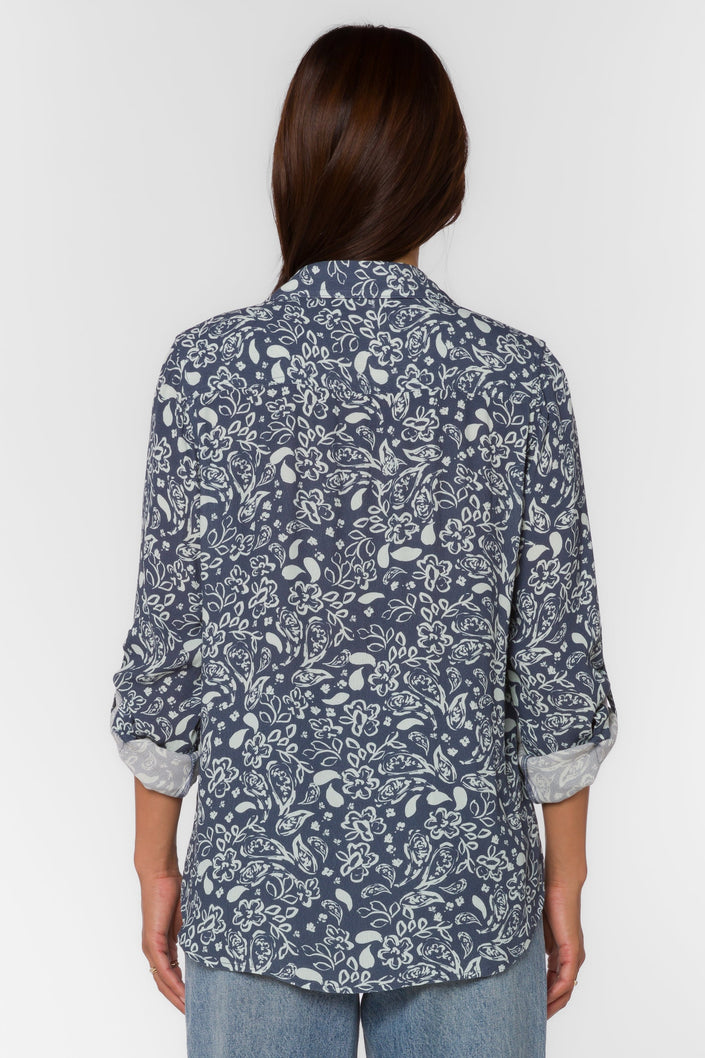 TALMA NAVY FLORAL SHIRT back