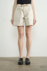 Barrel Denim Shorts beige front