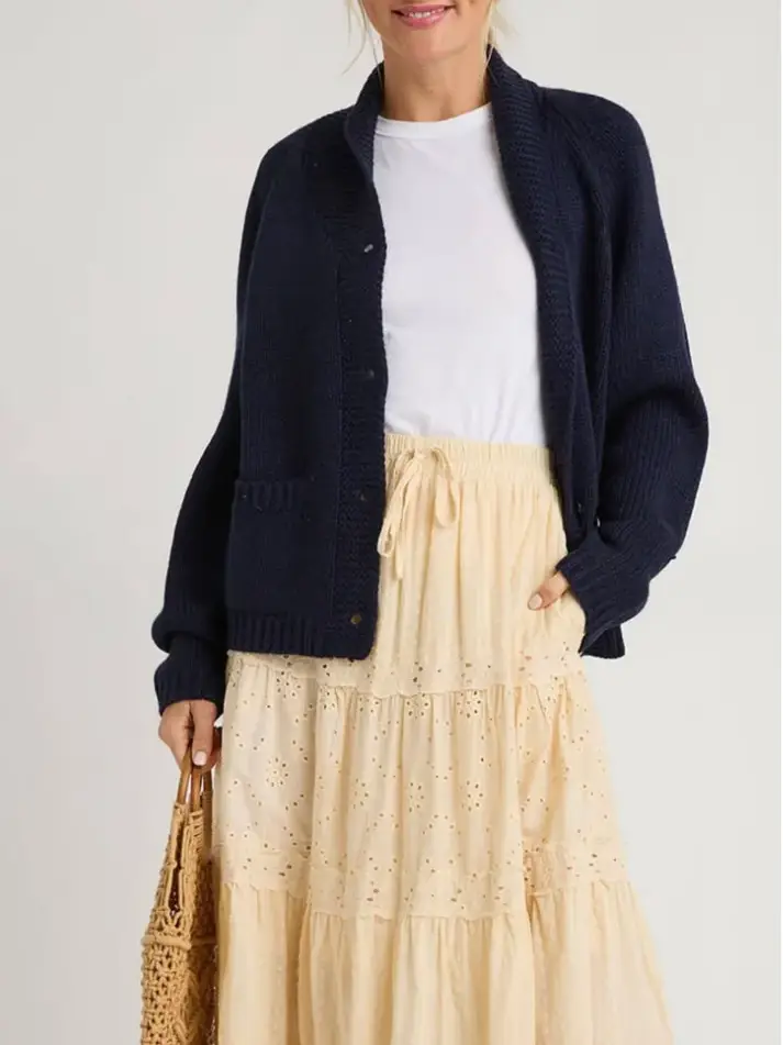 Varsity Chunky Lobster Cardigan front