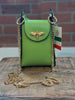 Mini Bag in Genuine Leather Dollar with Bee-Shaped Lock | Green front