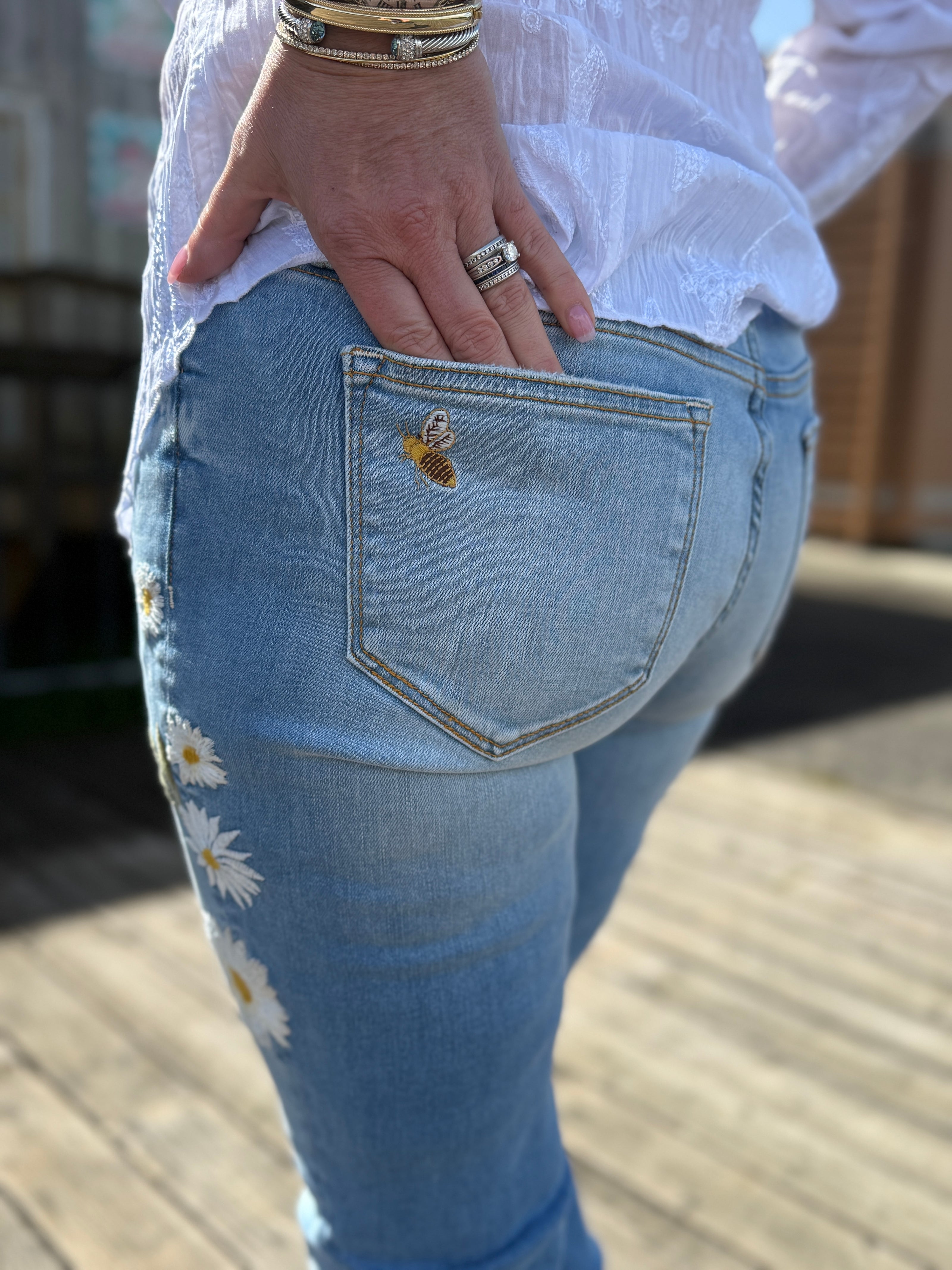 Driftwood Kelly Bootcut X Daisy Bee back pocket