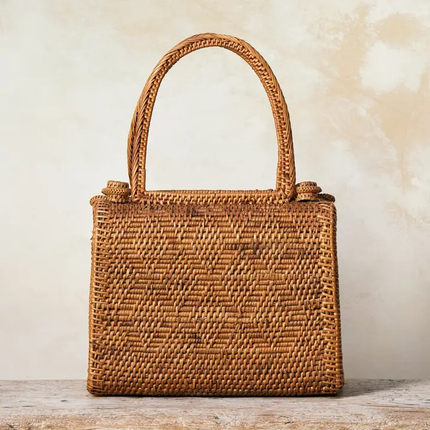 Ata Vine Handbag - Natural-front