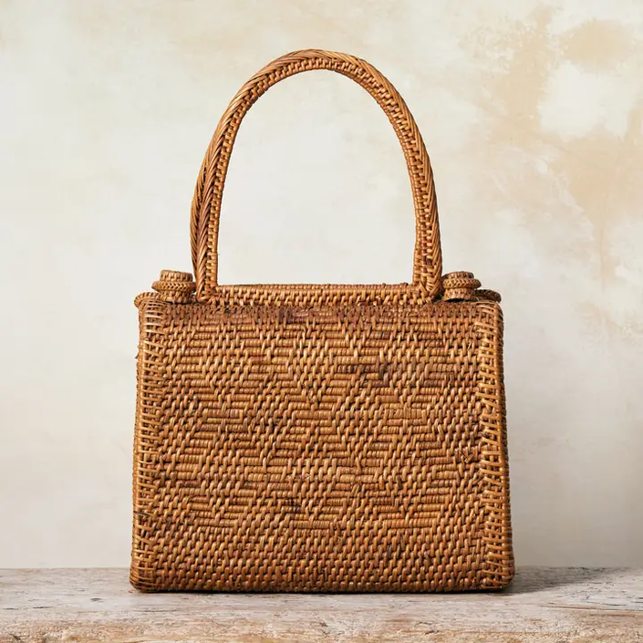 Ata Vine Handbag - Natural-front