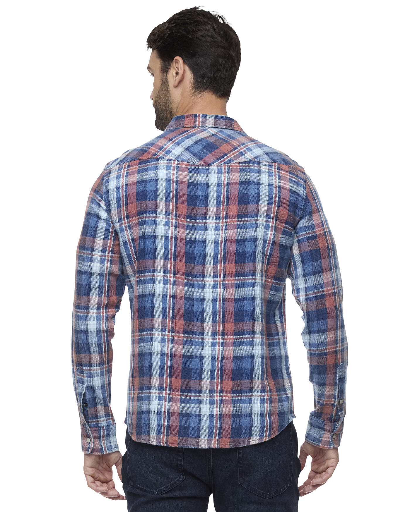 Winchester LS Vintage Wash Western Shirt back