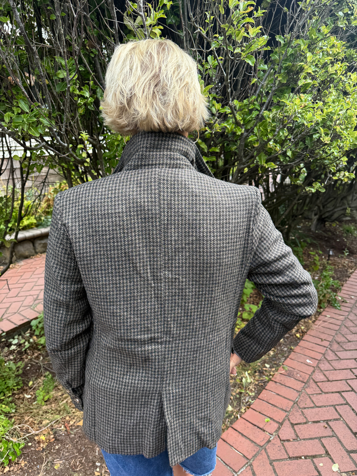 Giselle Wool Blend Suede Contrast Blazer