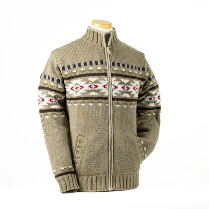 Austin Mens Western Knit Sweater taupe front