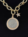 Pearl Bezal Solver Gold Chain Horse Coin NW-25-144