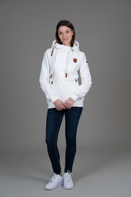 Wanakome Athena Asymmetrical Full-Zip Hoodie Ivory 