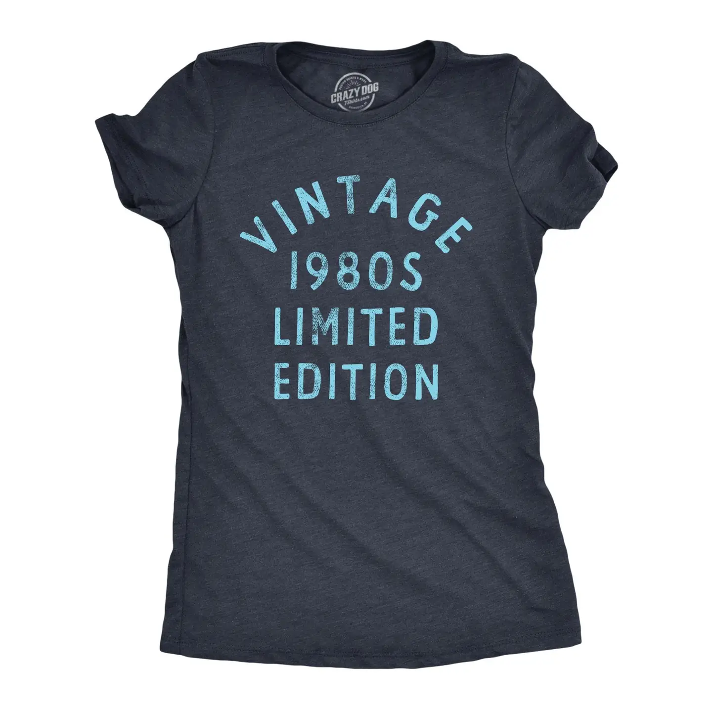 Vintage 1980s Women's Retro T-Shirt Heather navy