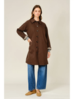 Checked Inside Midi Trench Coat