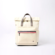 Ori London Canfield B (Seasonal) Medium Bag |off white with pink & black stripe & gray straps-front