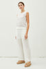 Remy Striped Crew Neck Knit Tank styled front