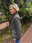 Giselle Wool Blend Suede Contrast Blazer