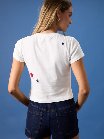 SS Star Embroidered Baby Tee