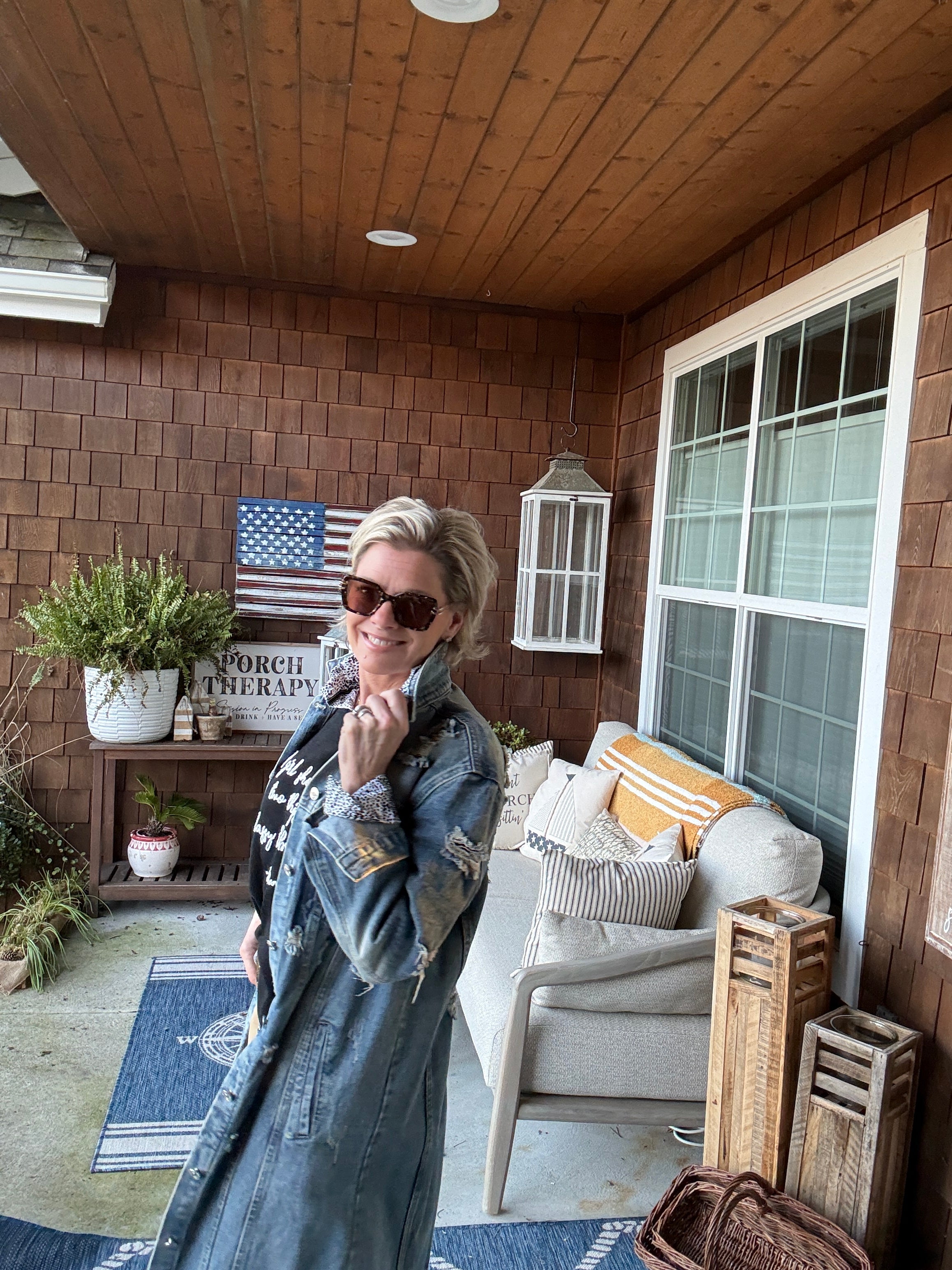 Distressed Button Up Denim Jacket
