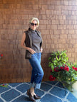 High Rise Straight Cuffed Hem Jeans -Stretchy