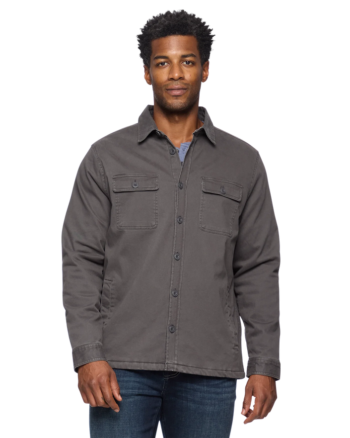 DUNN STRETCH FLANNEL LINED JACKET Front buttoned