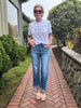 Rachel Cuffed Slim Wide Jean