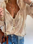 Billy Lace VNeck LS Blouse