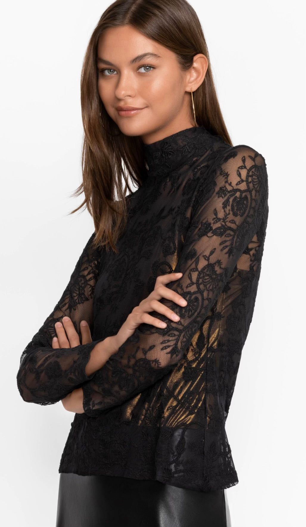 FINAL SALE | Johnny Was Dina Mesh Top | Black