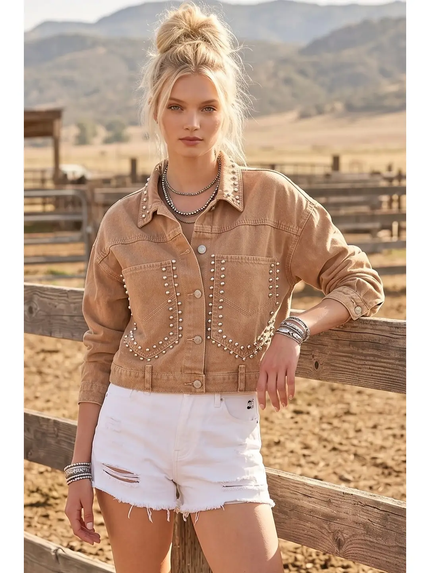 Melinda Studded Cropped Jacket