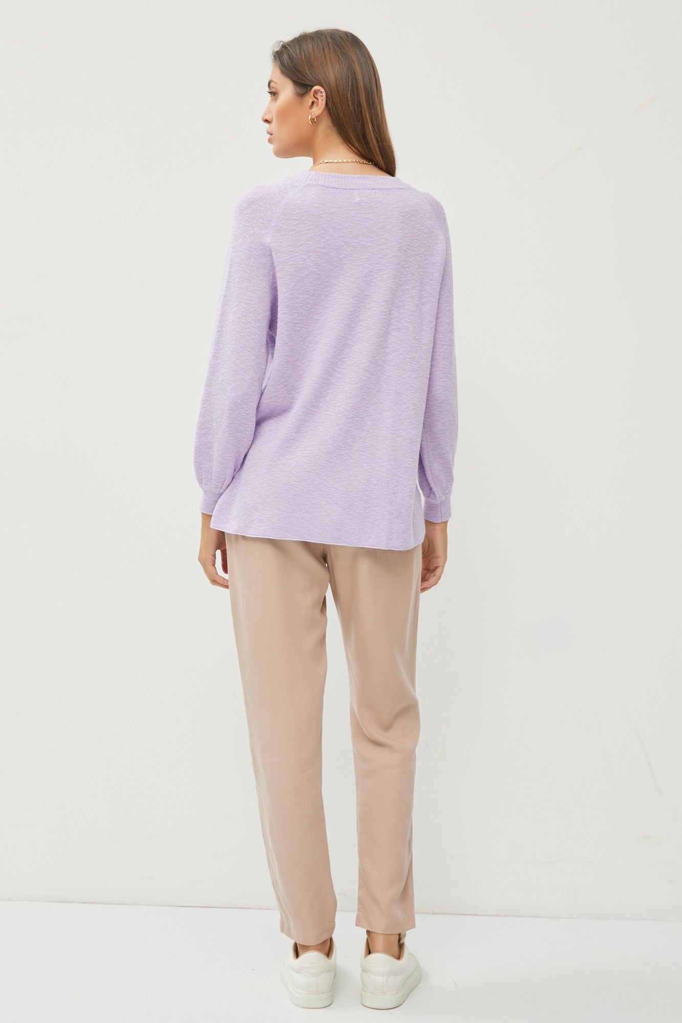 Bailey Basic Sweater lavender back