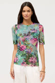 Elbow Sleeve Mesh Top magnolia