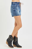 High Rise Front Tie-Up Shorts with Patch Pockets side