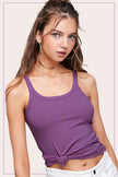 STRETCHY BASIC SLEEVELESS TOP eggplant