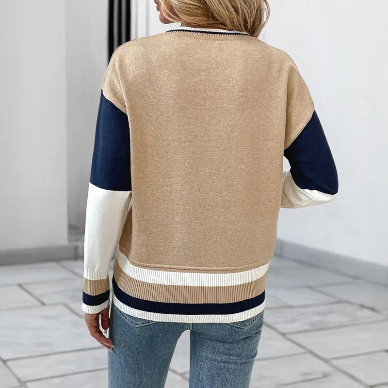 Cecilia Color Block Knit Pullover