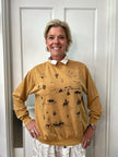 Western Allover Sweatshirt mustard-front