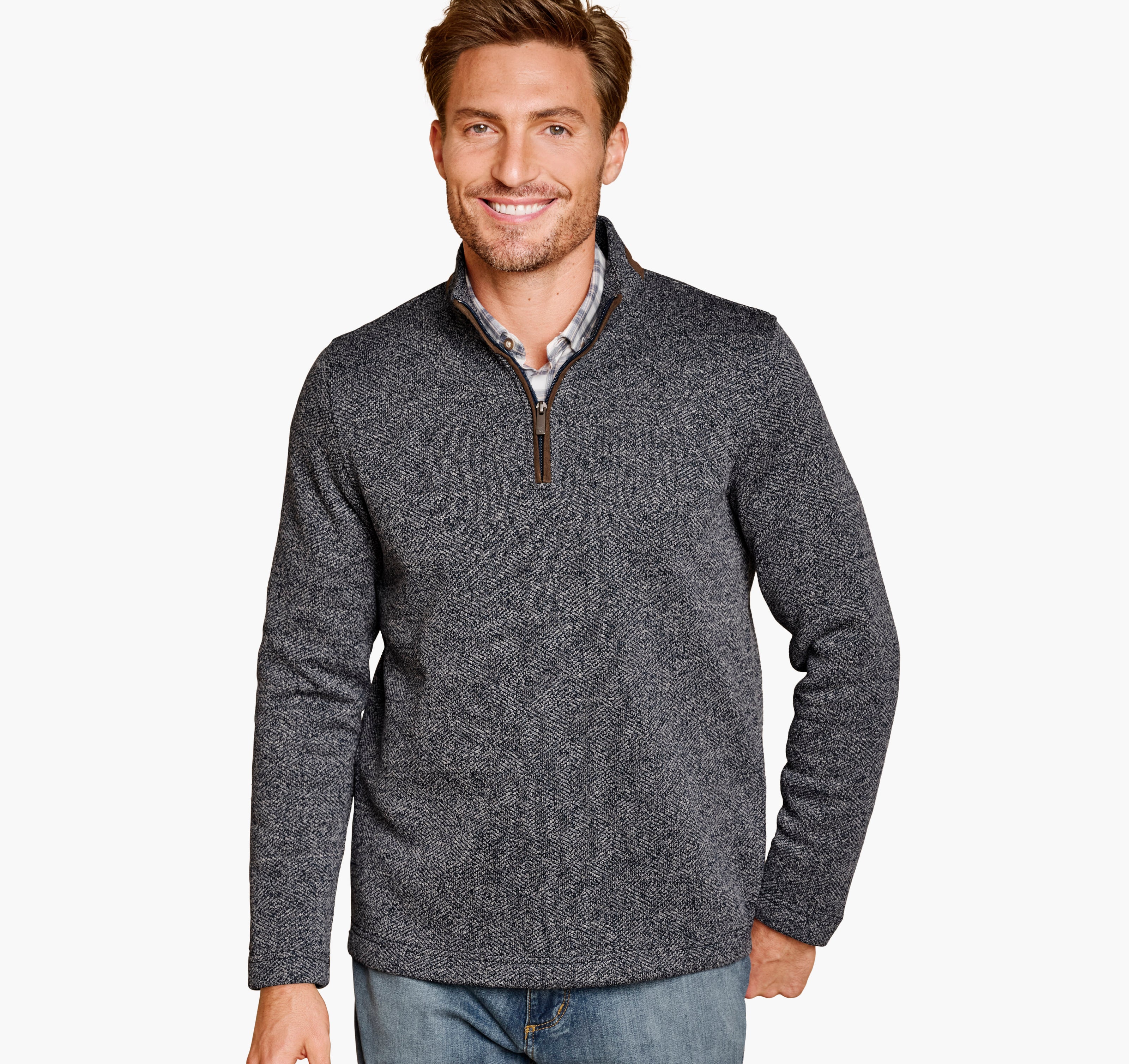 MARLED QUARTER-ZIP gray navy