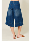 Soft denim Pleated Wide Leg Shorts