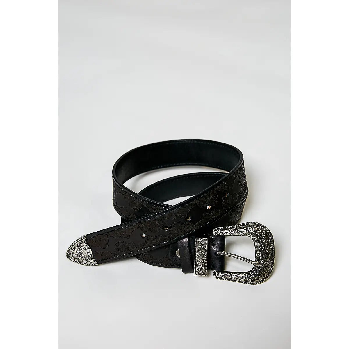 Western Inspired Floral Embossed Belt