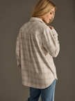 Lt. Tan, Brown & Gray Plaid Button Up