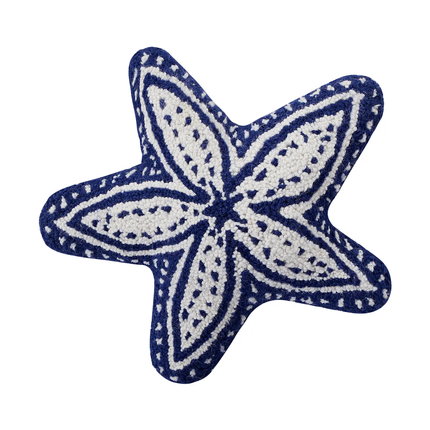 Shaped Starfish Hook Pillow-Navy - Kate Nelligan