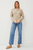 Gracie Boat Neck Inside Out Sweater full outfit front