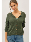 Volume Cuff Slubbed Cardigan