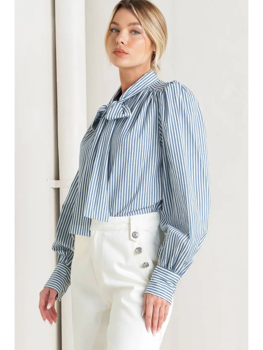 Clara Striped Woven Top