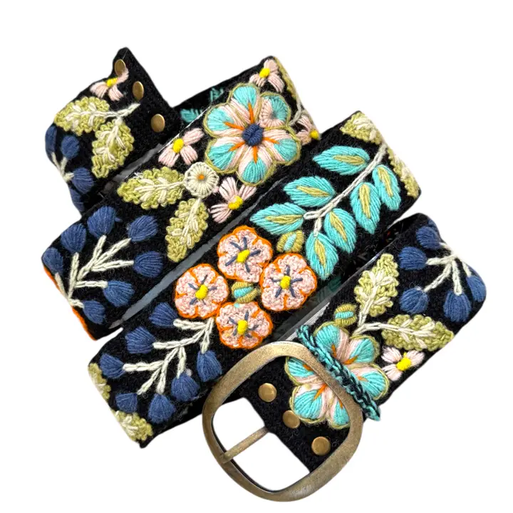 Peruvian Belts midnight meadow